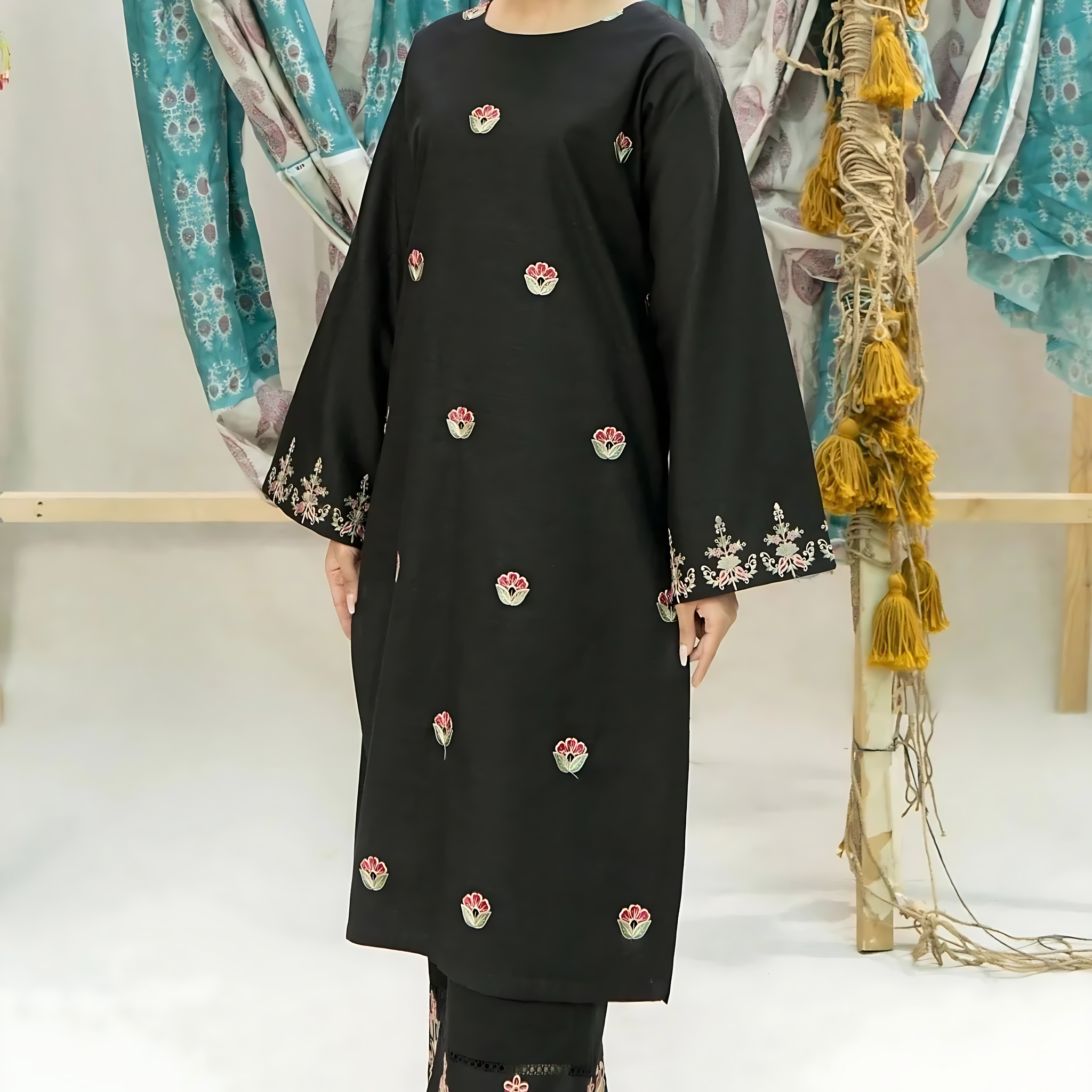 Unstitched Embroidered Lawn 2Pc Suit