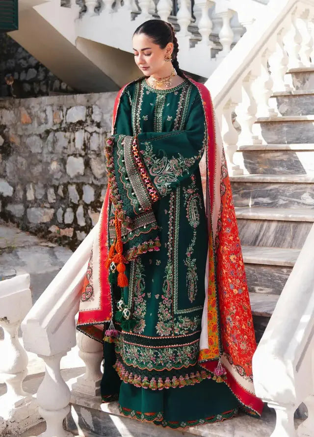 Unstitched Embroidered Lawn 3Pc Suit