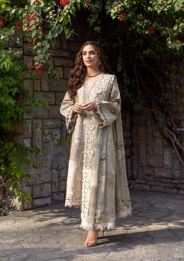 Elaf - Heavy Embroidered Pure Dhanak 3 Piece – Luxury Winter Wear 1003