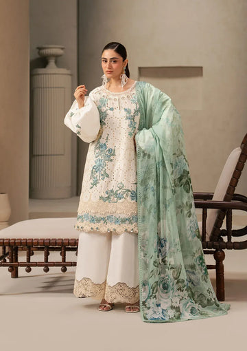 Elaf - Heavy Embroidered Dhanak 3 Piece – Luxury Winter Wear 1043