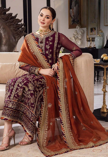Asim Jofa - Embroidered Chiffon 3 Piece Suit – Luxury Chiffon Party Wear-AN0080