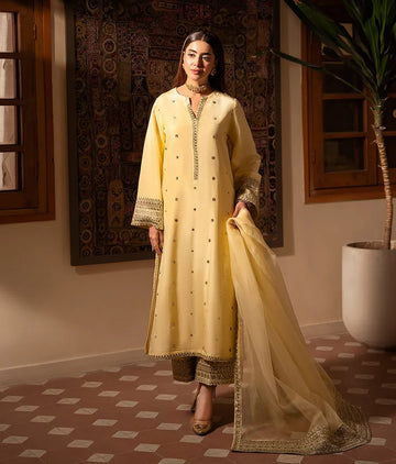 Unstitched Embroidered Winter 3Pc Suit