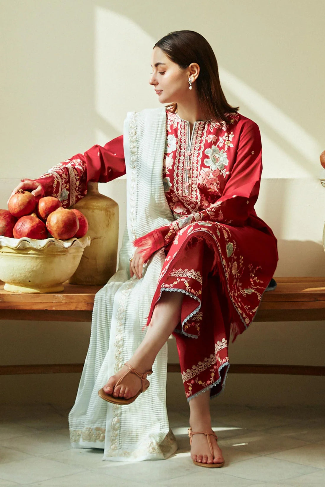 Unstitched Embroidered Lawn 3Pc Suit