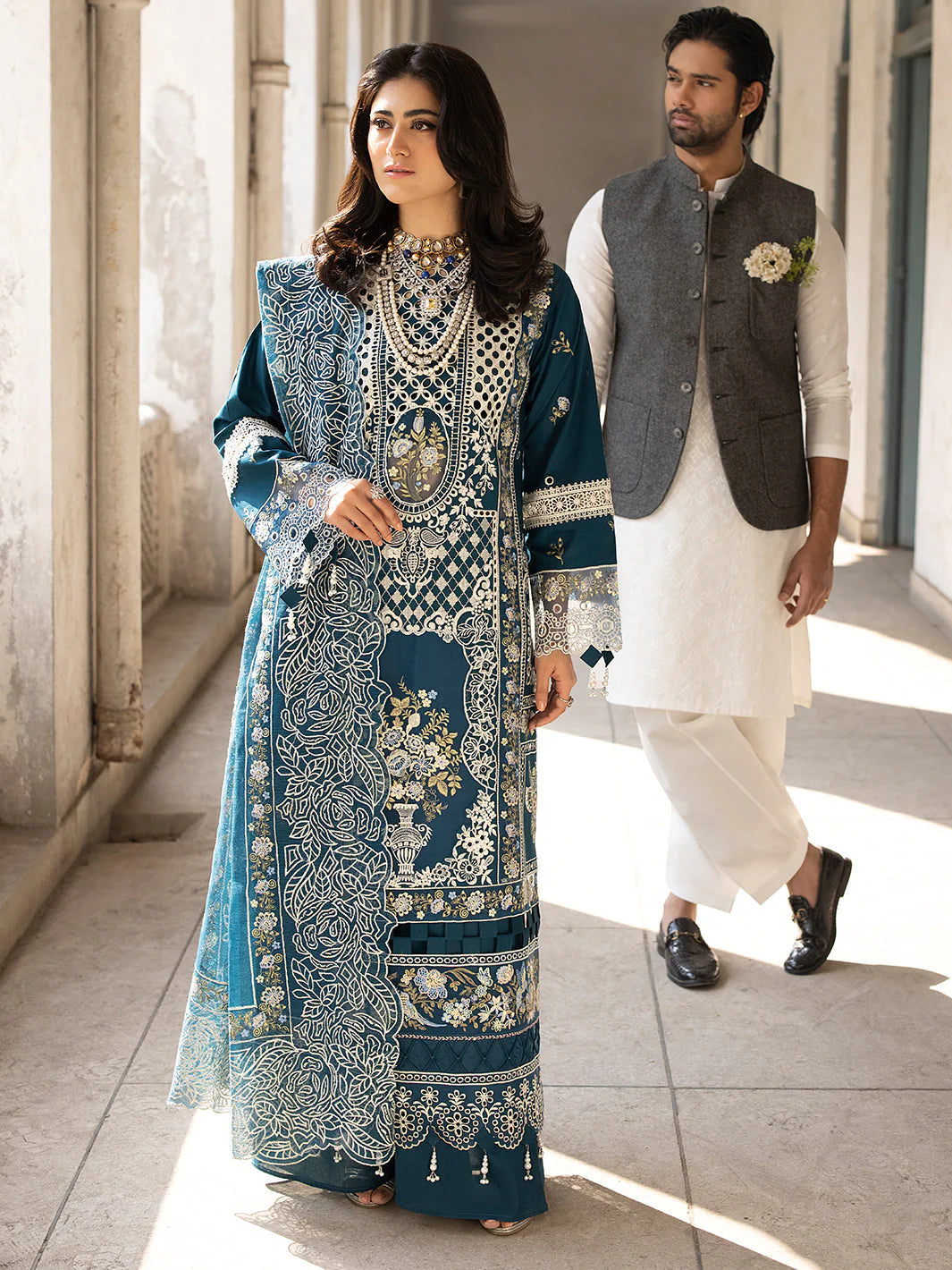 Unstitched Embroidered Lawn 3Pc Suit