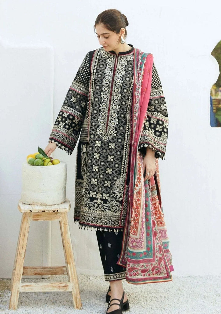 Unstitched Embroidered Lawn 3Pc Suit